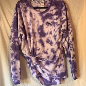 Purple tie die PINK Victoria secret sweatshirt